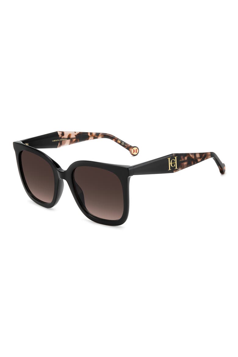 55mm Gradient Square Sunglasses, Alternate, color, BLACK/ BROWN