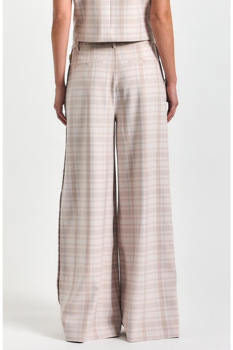 Carter Button Wide Leg Pants, Alternate, color, TAUPE/ BLUE PLAID