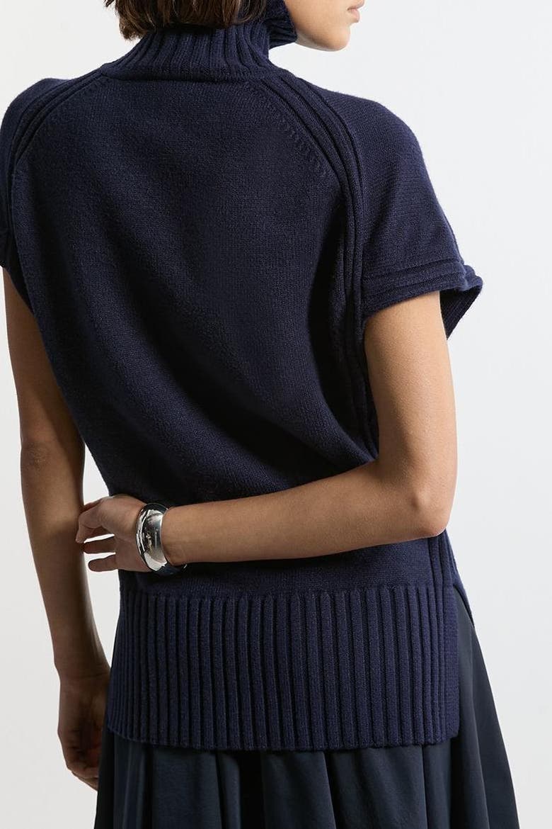 High Neck Knitted Tunic Top, Alternate, color, Navy