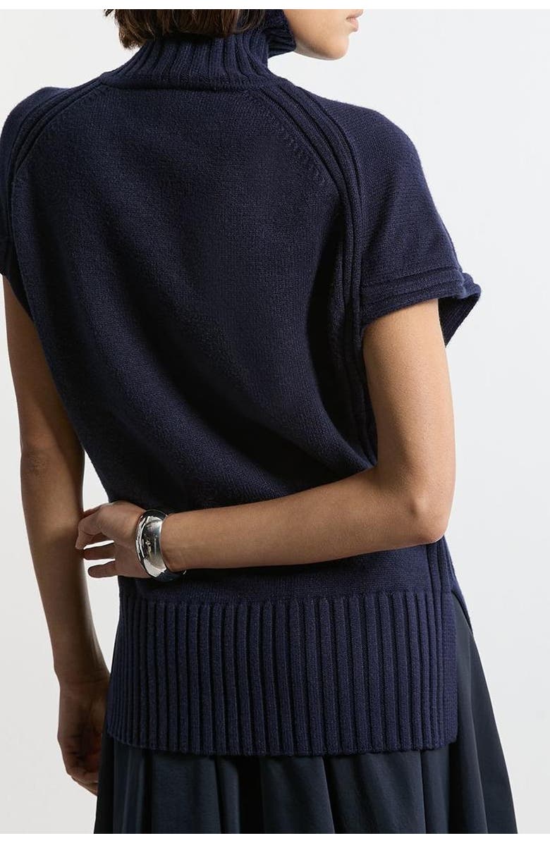 Karen Millen High Neck Knitted Tunic Top, Alternate, color, Navy