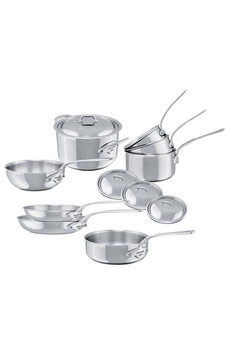 Mauviel M"Cook 12 Piece Cookware Set with Cast Stainless Handles, Stainless Steel, Main, color, 