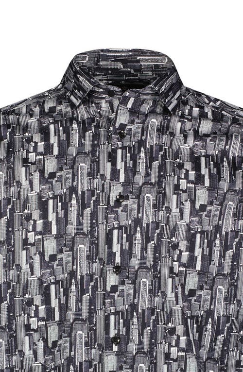 Luchiano Visconti City Scape Printed Shirt In Multi