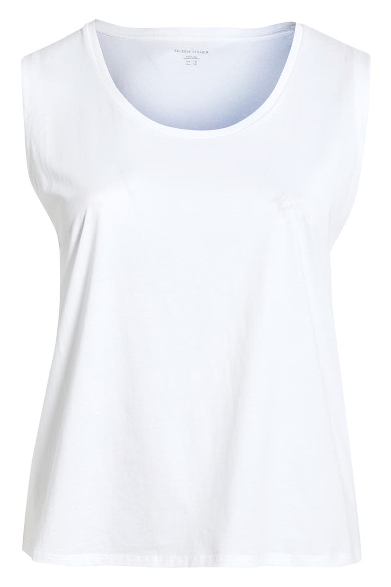 Scoop Neck Organic Cotton Tank, Alternate, color, WHITE