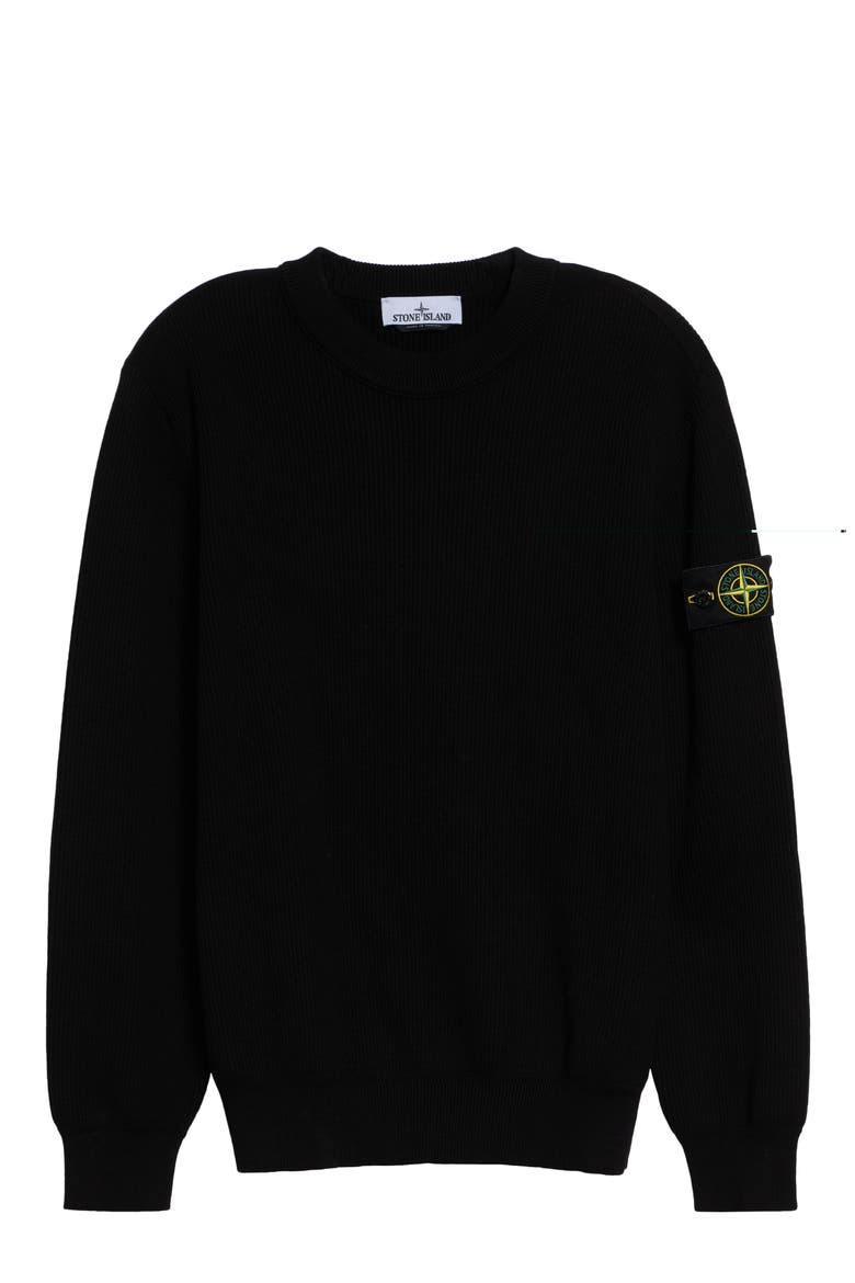 Rib Organic Cotton Sweater, Alternate, color, V0029 BLACK