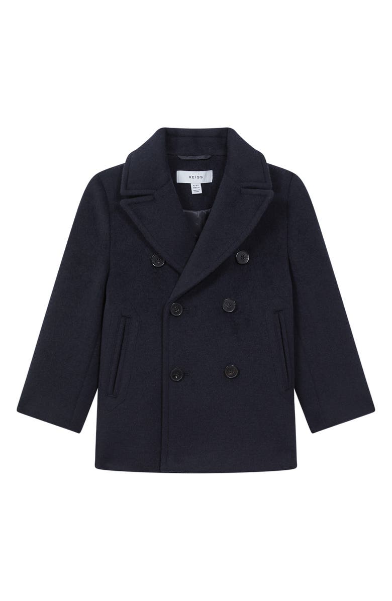 Reiss Kids' Bergamo Wool Blend Peacoat, Main, color, Navy