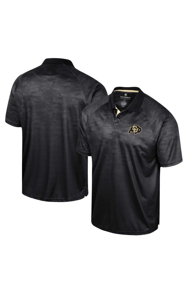 COLOSSEUM Men's Colosseum Black Colorado Buffaloes Honeycomb Raglan Polo, Main, color, Black
