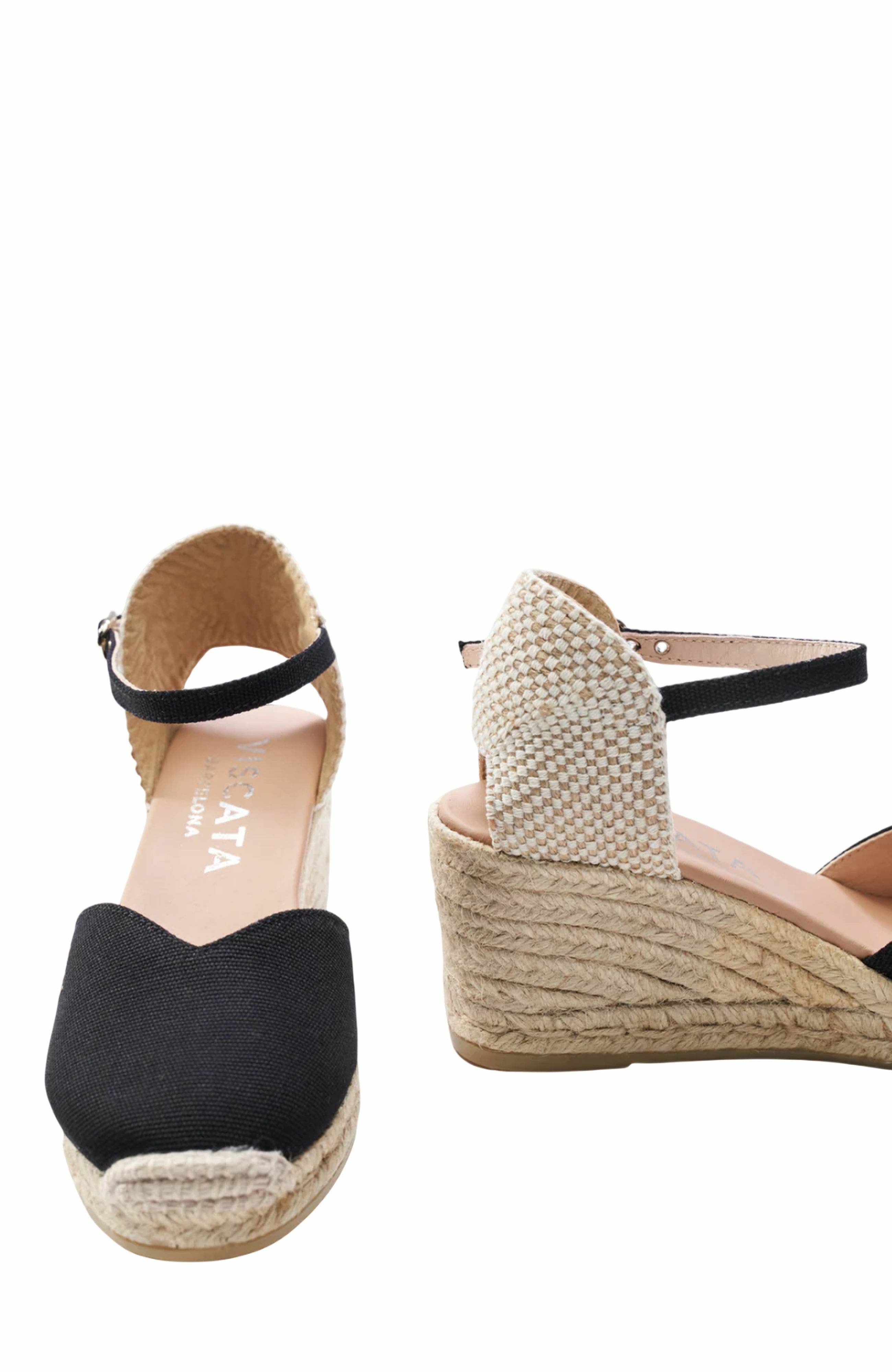 VISCATA Reus Canvas Espadrille Wedges, Alternate, color, Black