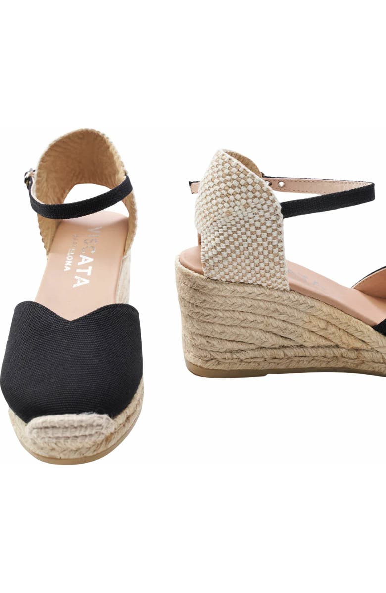 VISCATA Reus Canvas Espadrille Wedges, Alternate, color, Black