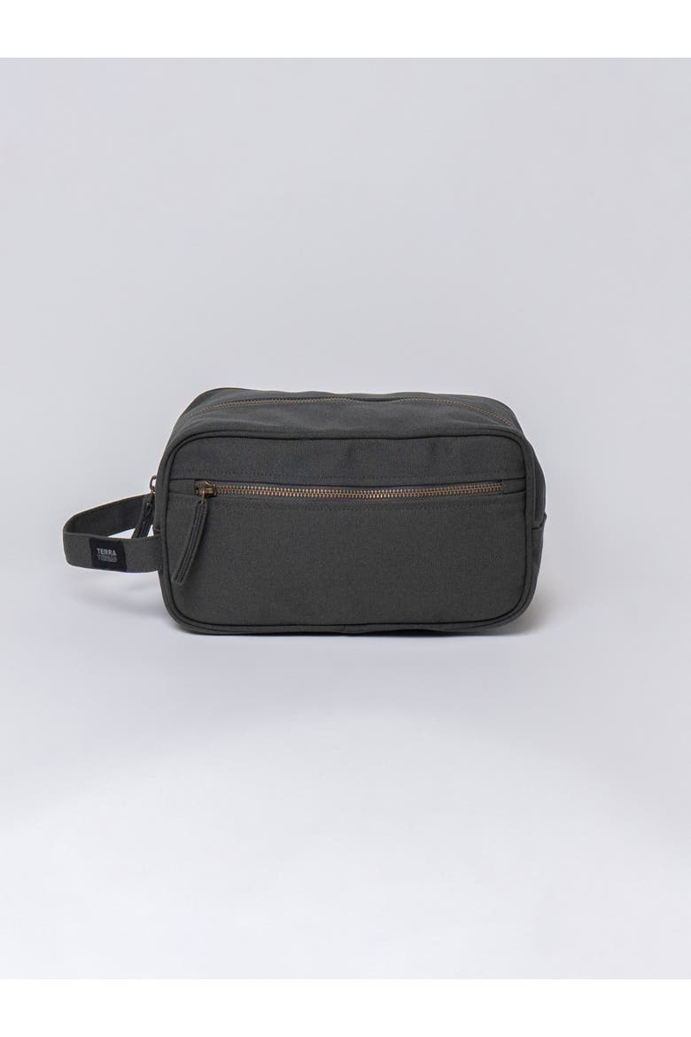 Organic Cotton Toiletry Bag, Main, color, Charcoal Grey