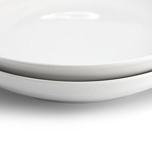 Gibson Home 2 Piece 11 Inch Round Fine Ceramic Serving Bowl Set In White