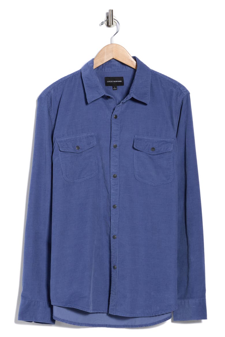 Western Corduroy Shirt, Alternate, color, COASTAL FJORD