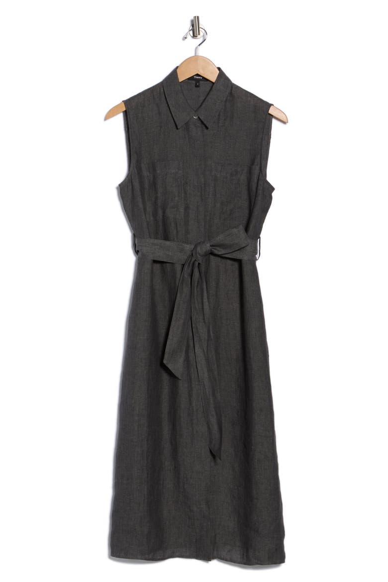 Sleeveless Shirtdress, Alternate, color, PEWTER MELANGE