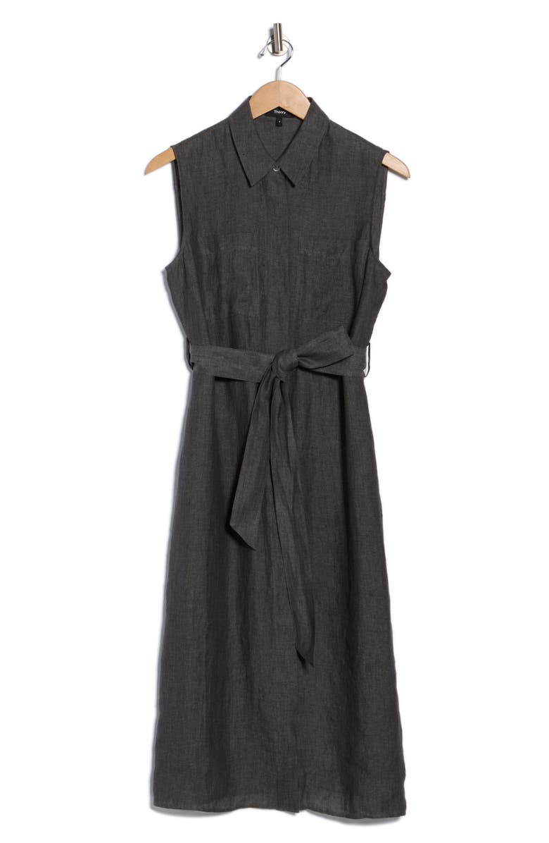 Theory Sleeveless Shirtdress, Alternate, color, Pewter Melange