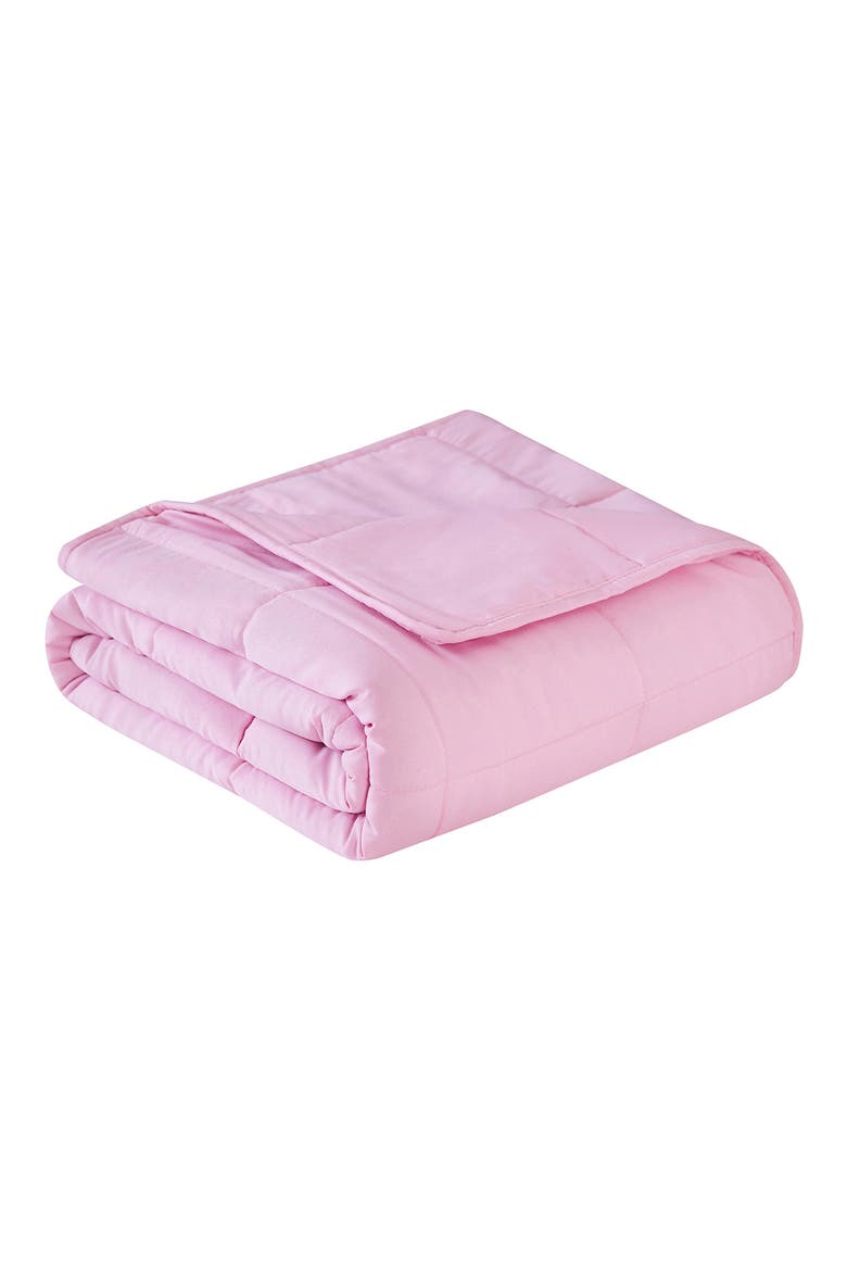 Microfiber Travel Weighted 5lb Blanket, Main, color, PINK