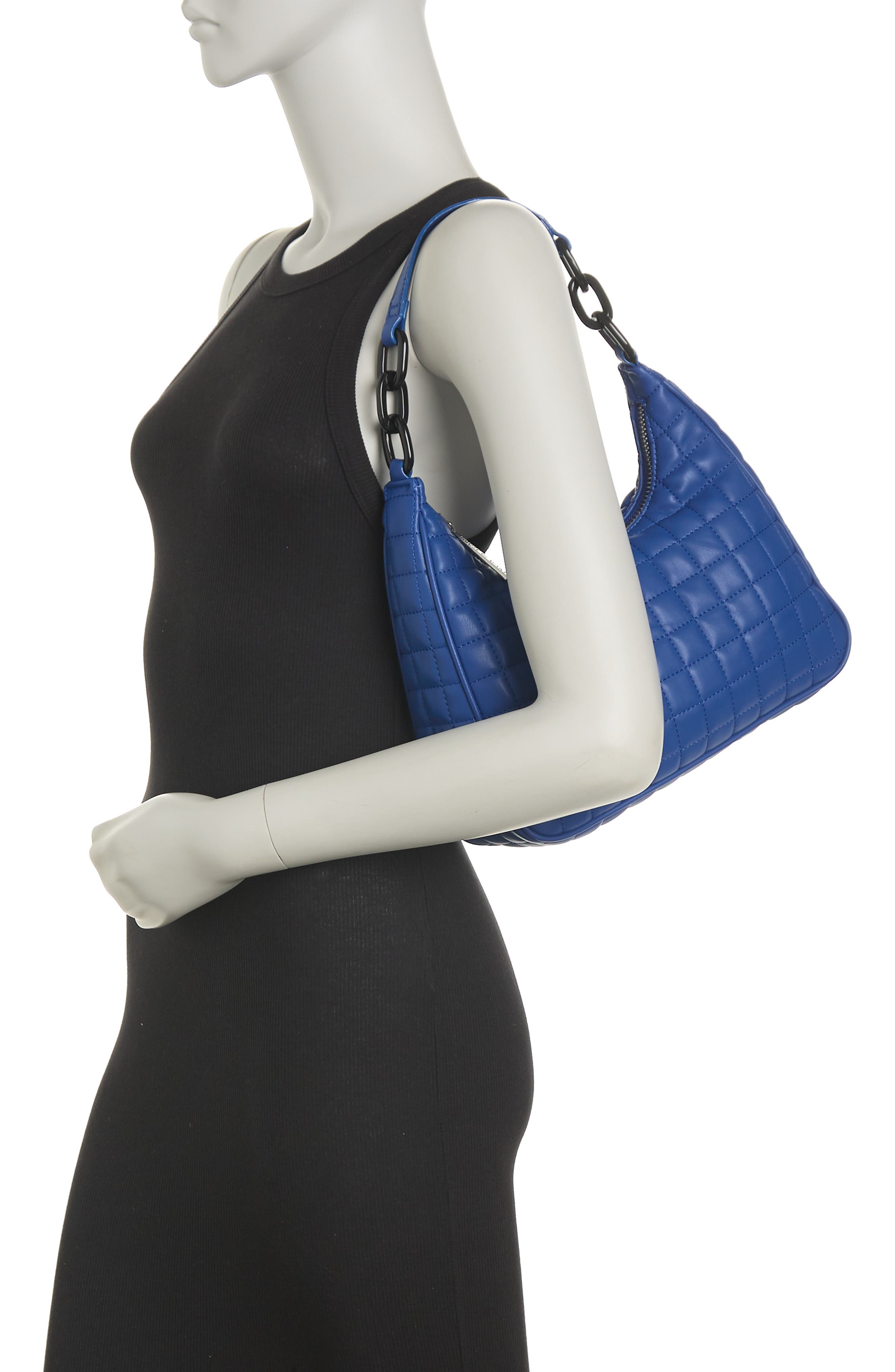 Newbie Vegan Leather Shoulder Bag, Alternate, color, BLUE QUILT