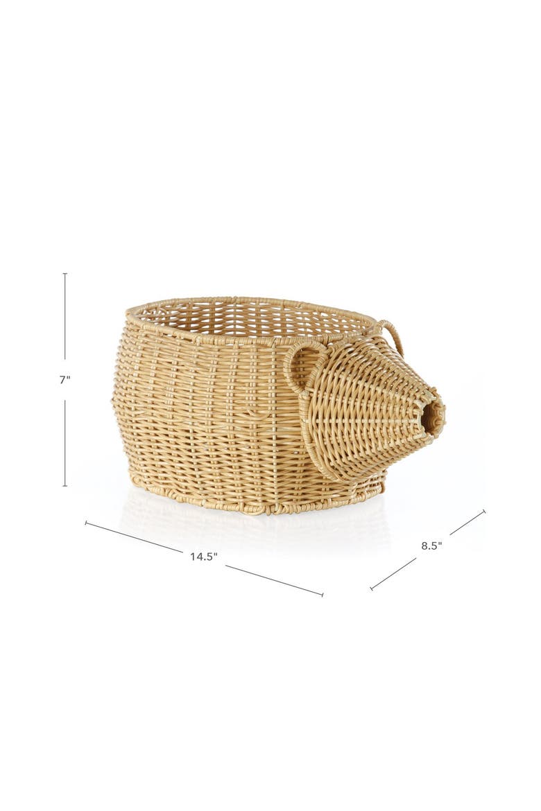 Hedgehog Washable Wicker Basket, Alternate, color, Brown