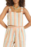 Vitamin A® Tallows Crop Linen Cover-Up Top