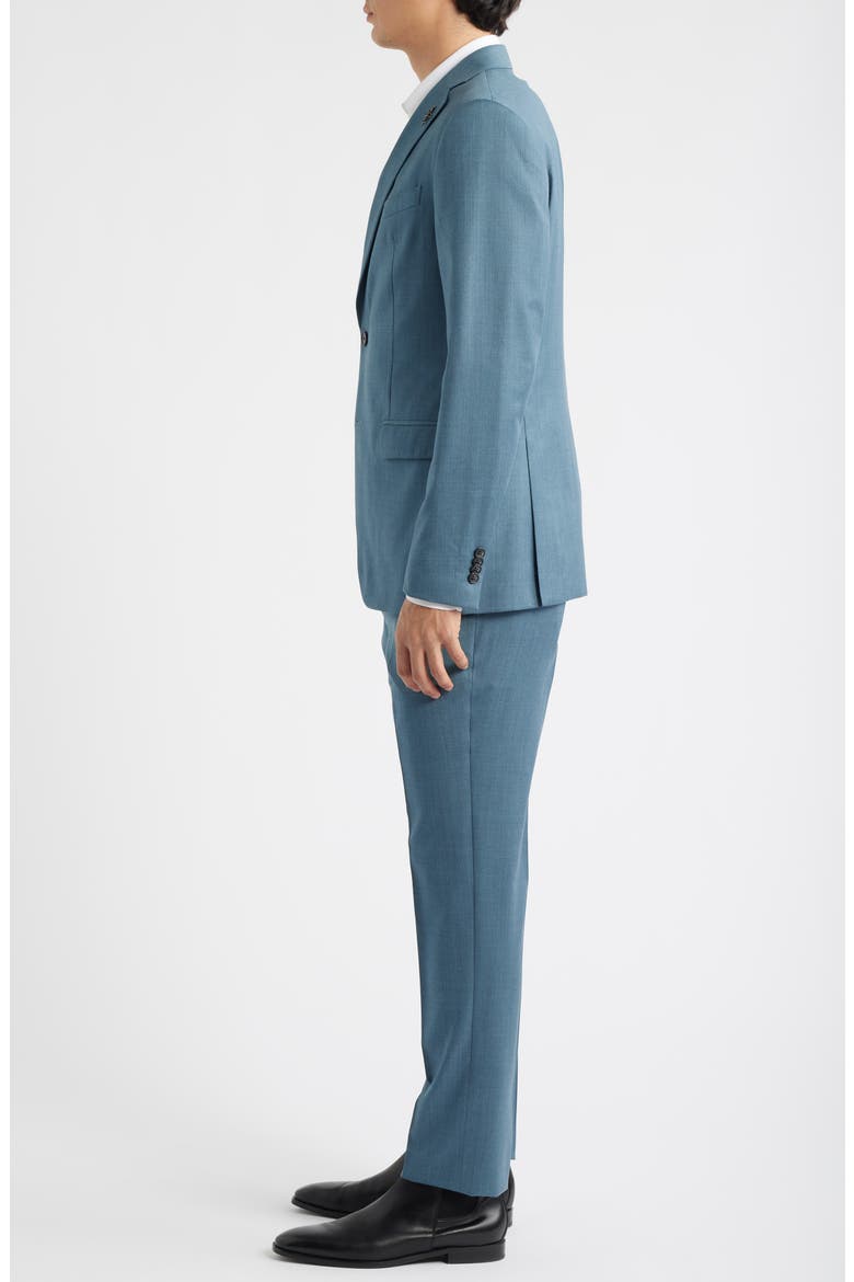Bleecker Teal Mélange Virgin Wool Suit, Alternate, color, TEAL