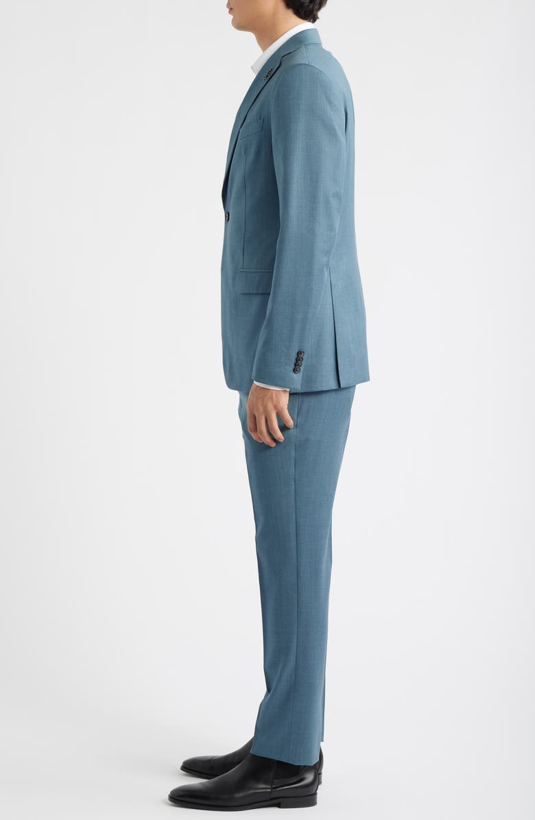 John Varvatos Star USA Bleecker Teal Mélange Virgin Wool Suit, Alternate, color, Teal