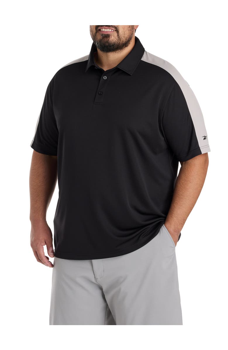 Reebok Big & Tall Colorblocked Polo Shirt, Main, color, Black