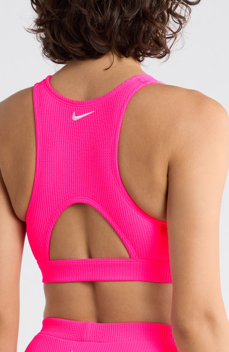 Nike Elevated Essential High Neck Bikini Top, Alternate, color, Hyper Pink