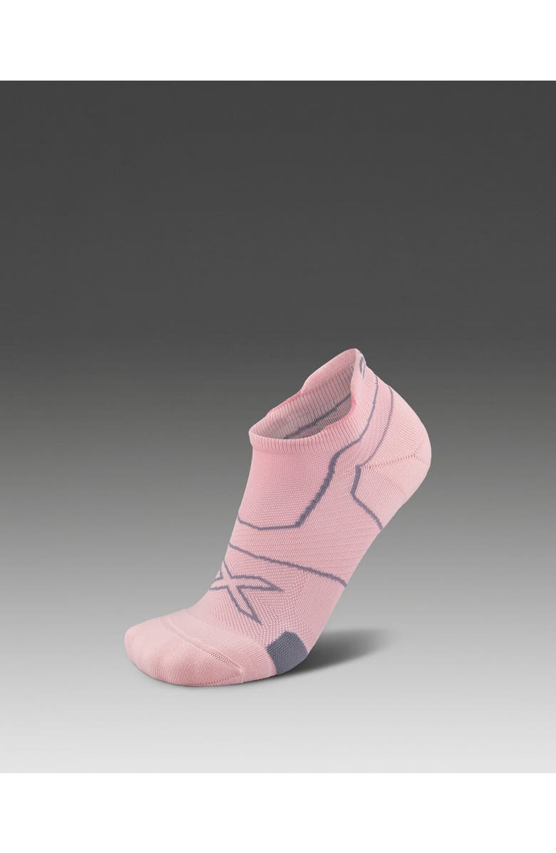 2XU Vectr Cushion No Show Socks, Alternate, color, Dusty Pink/Grey