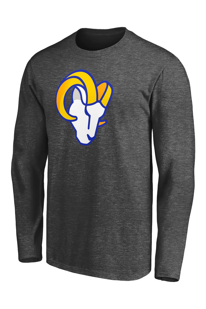 Men's Fanatics Branded Heathered Charcoal Los Angeles Rams Big & Tall Primary Logo Long Sleeve T-Shirt, Main, color, HEATHER CHARCOAL