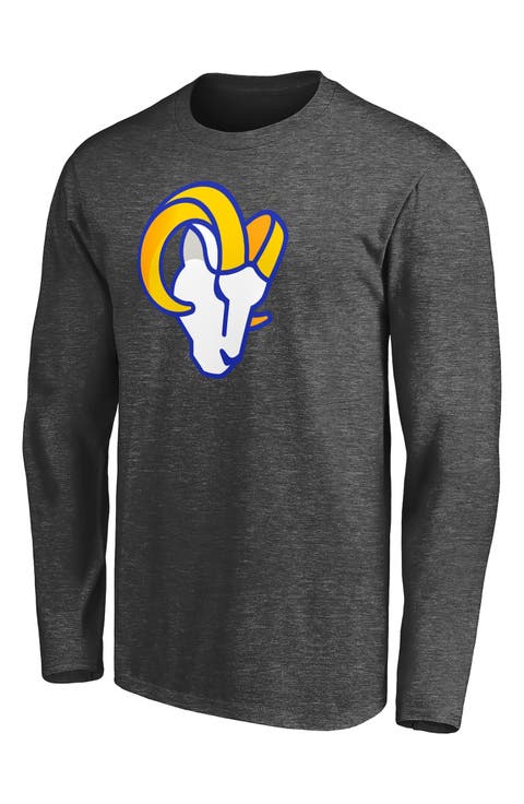 Men's Fanatics Branded Heathered Charcoal Los Angeles Rams Big & Tall Primary Logo Long Sleeve T-Shirt