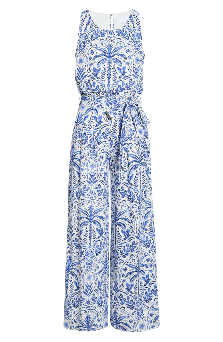 SUGARLIPS Romina Tropical Jora Belted Jumpsuit, Main, color, 