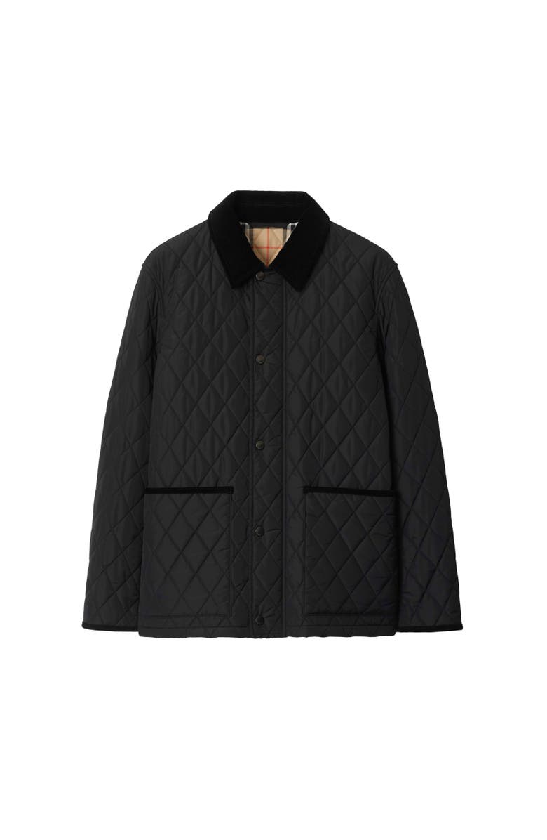 Burberry Quilted Nylon Barn Jacket, Alternate, color, Black