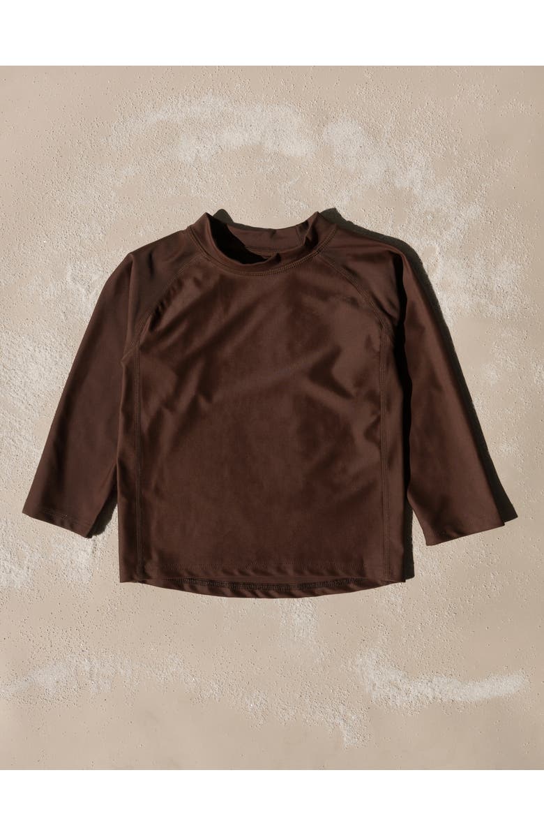 Leveret Kids Long Sleeve Rash Guard, UPF 50+ Swim Shirt, Alternate, color, Brown