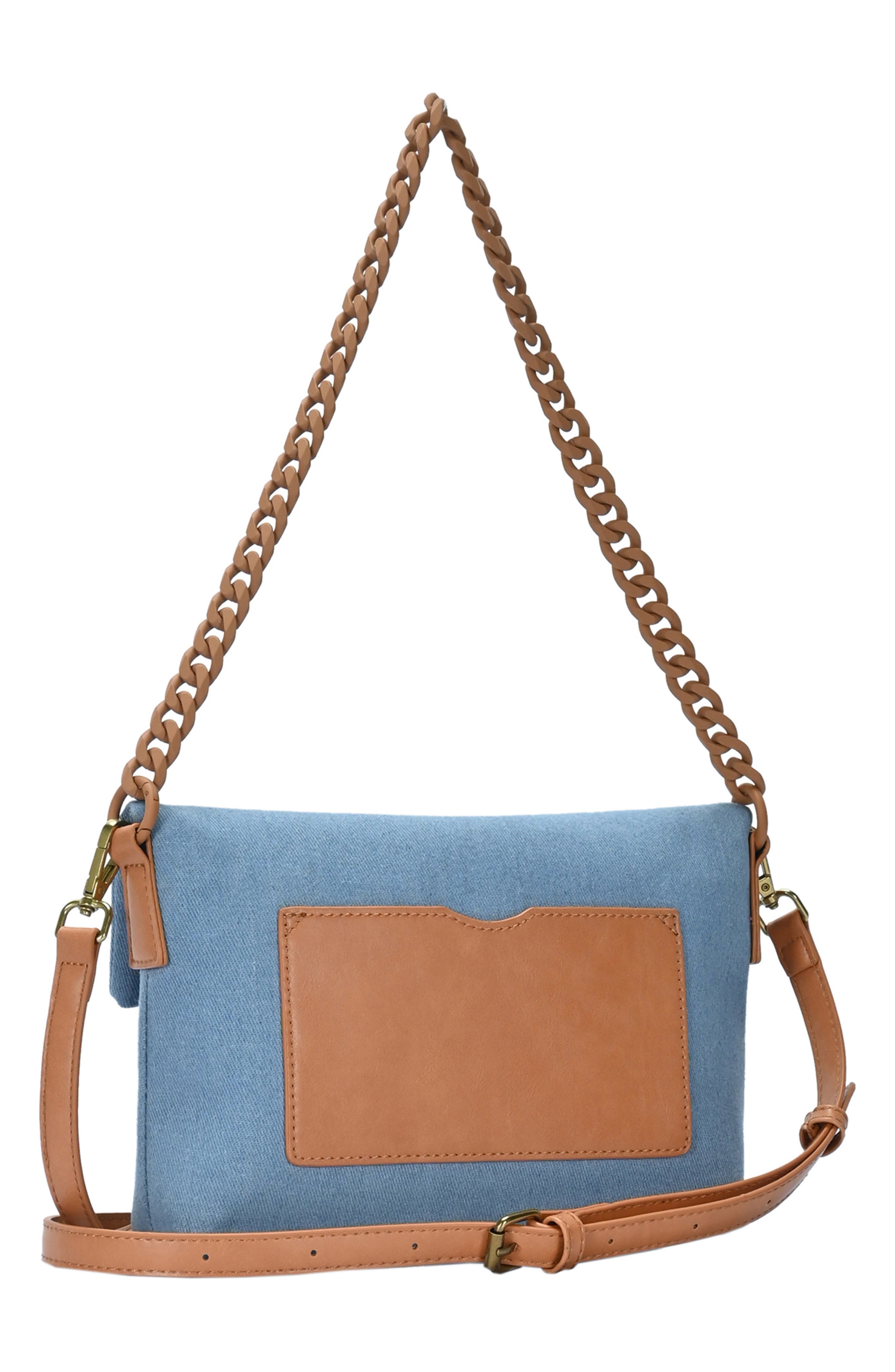 Cotton Canvas Flap Shoulder Bag, Alternate, color, DENIM
