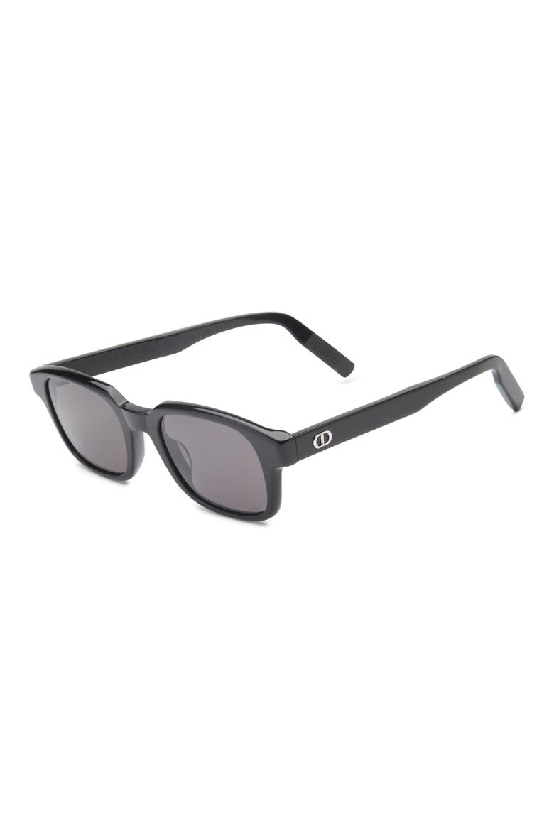 CD Icon S4I 51mm Square Sunglasses, Alternate, color, SHINY BLACK / SMOKE
