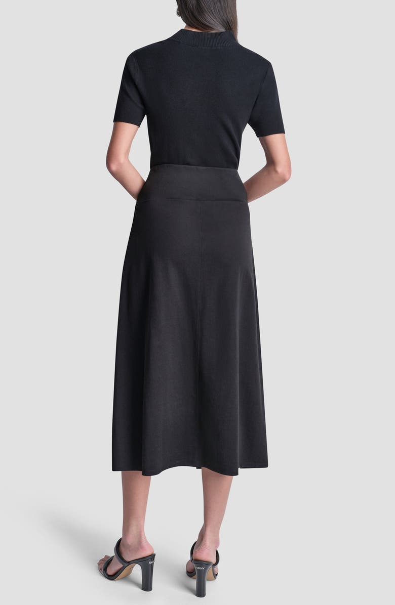 DKNY Arid A-Line Knit Midi Skirt, Alternate, color, Black