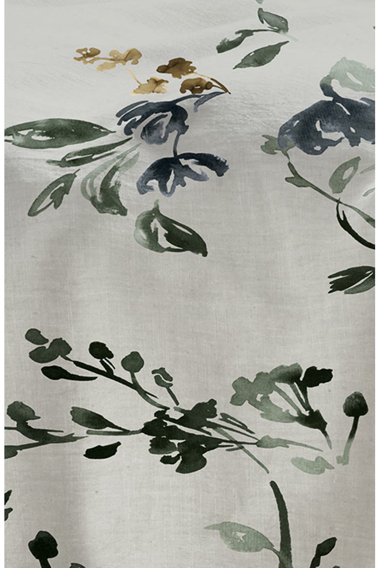 Botanical Blur Duvet Cover, Alternate, color, GREY CHIME MULTI