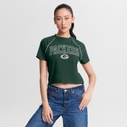 FANATICS Women's Fanatics Green Green Bay Packers Offensive Scheme Raglan Tri-Blend Cropped Top