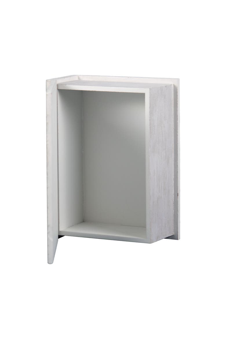 Faux Book 8x6" Lidded Decorative Wood Storage Box, Alternate, color, White