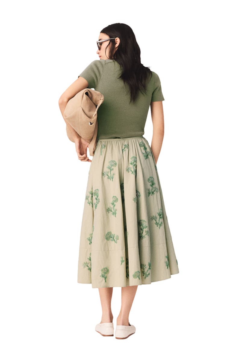 maje Embroidered technical skirt, Alternate, color, Beige