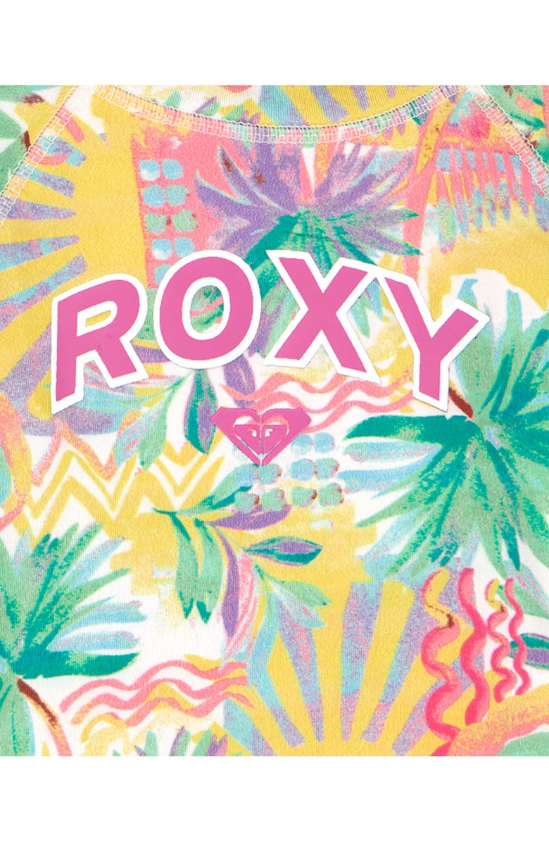 Roxy Palm Long Sleeve Rashguard Top & Bikini Bottoms Set, Alternate, color,