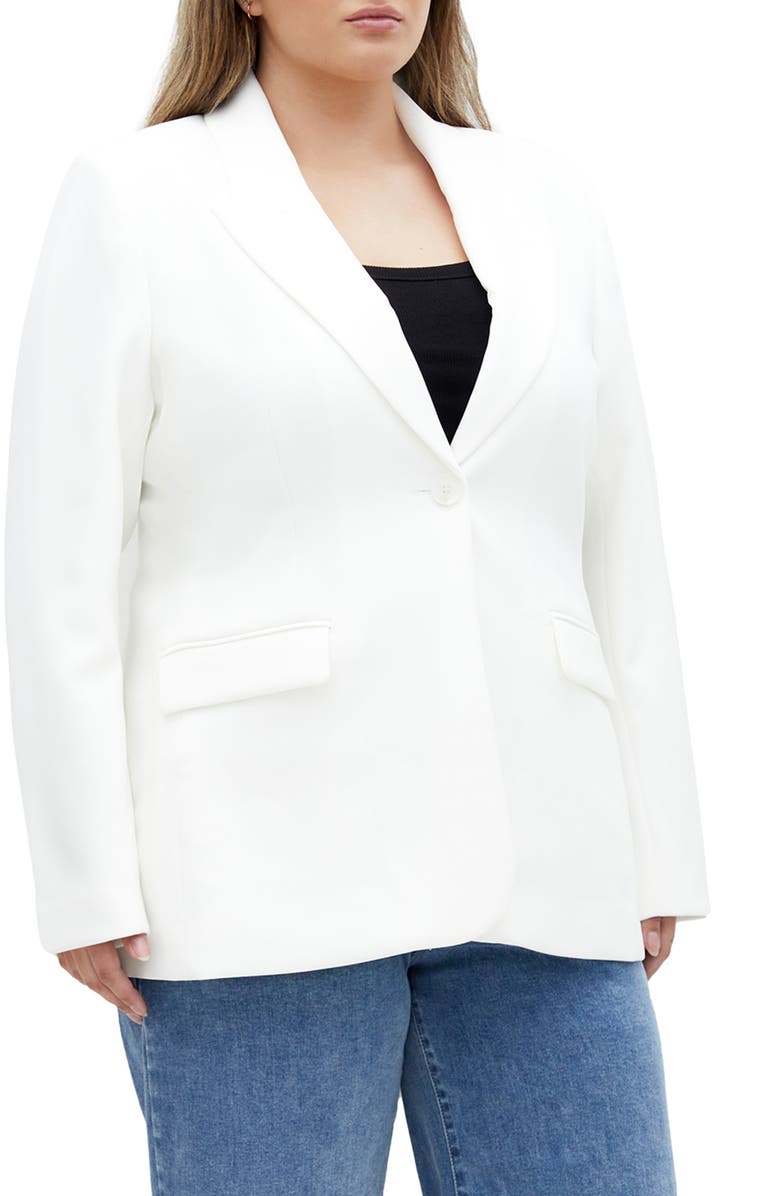 City Chic Kara Blazer, Alternate, color, Ivory