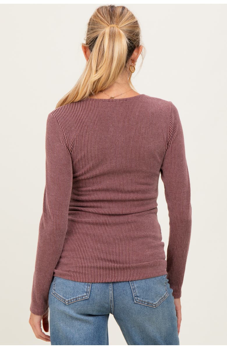 PinkBlush Sweetheart Ribbed Long Sleeve Top, Alternate, color, Mauve