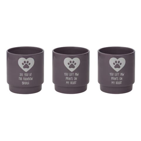 Ceramic Pet Memorial Planters Set of 3 for Spring and Summer Home Decor