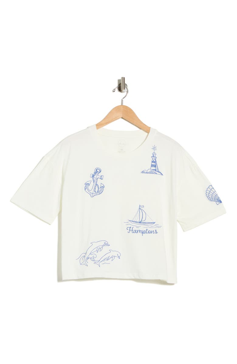 Hi Res Hamptons Nautical Icons T-Shirt, Main, color,