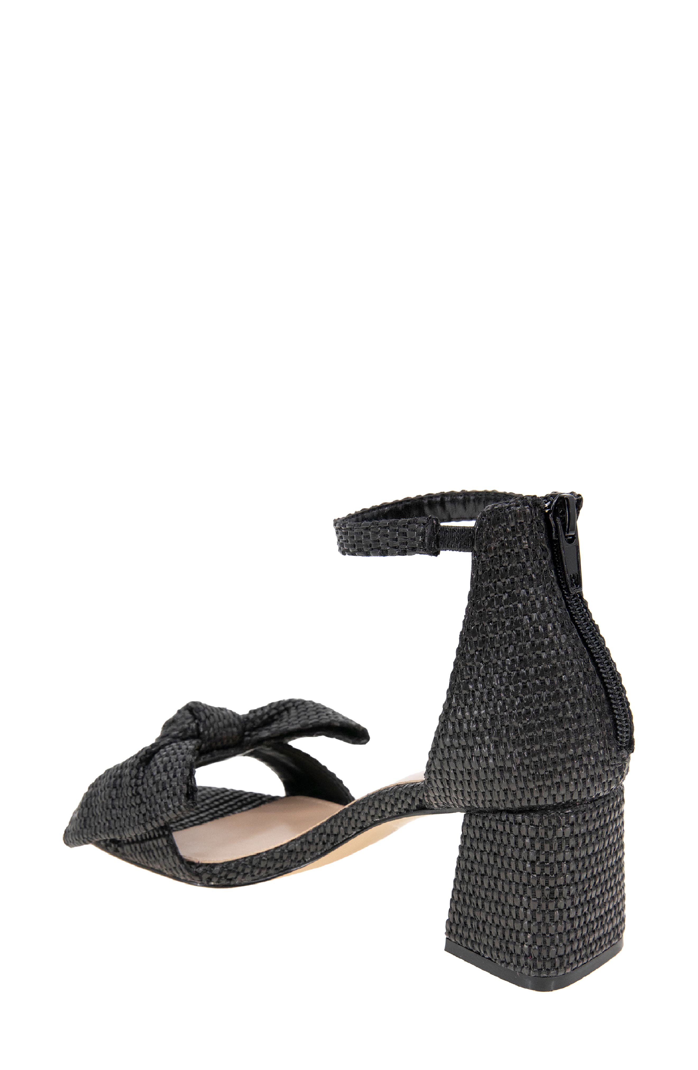 Dappel Ankle Strap Sandal, Alternate, color, BLACK RAFFIA