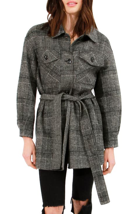 Back Together Plaid Wool Blend Coat