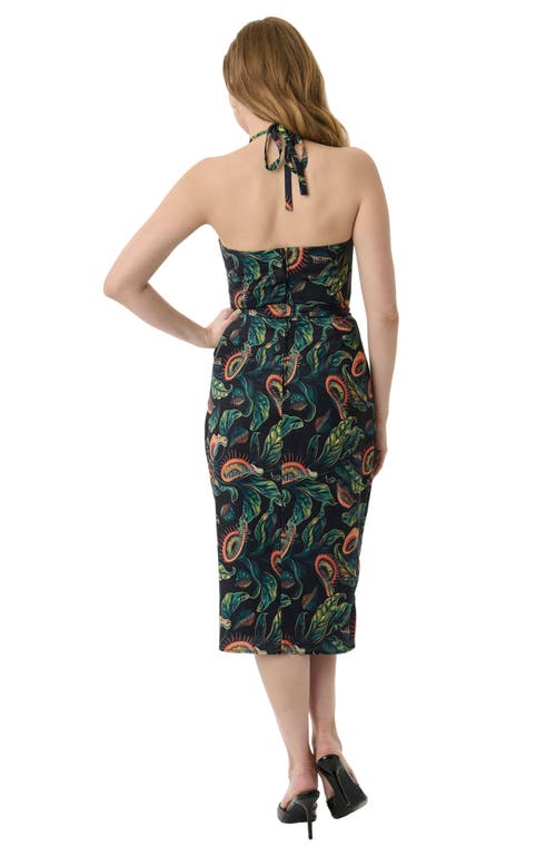 Unique Vintage Leilani Sleeveless Sarong Dress In Green