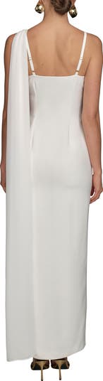 Scarf Drape Sleeveless Gown