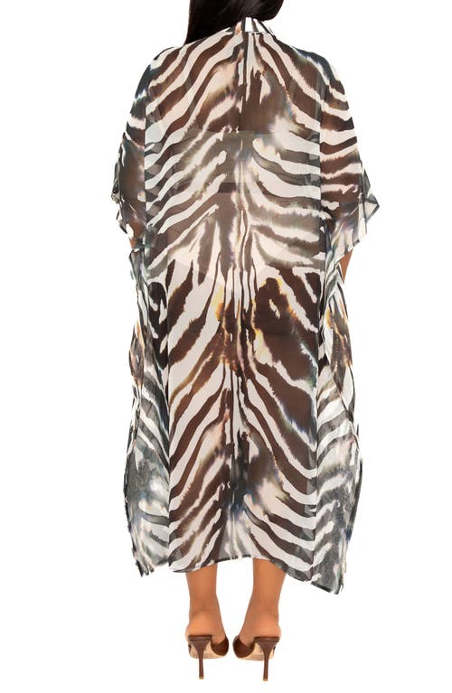 Buxom Couture Print Cover-up Shirtdress In Black