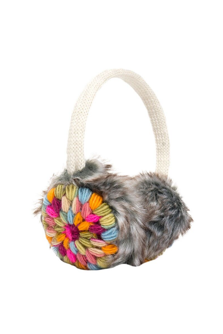 Kaleidoscope Earmuffs, Main, color, White Multi