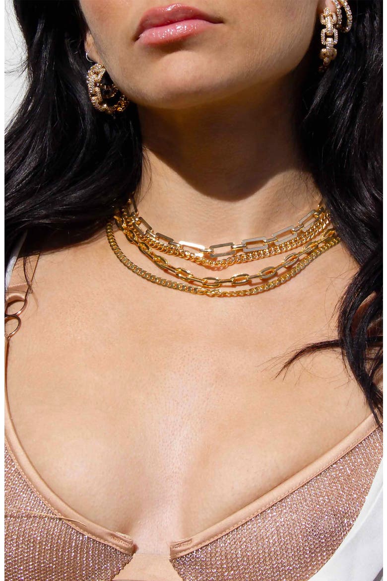 Rectangle Chain Necklace, Alternate, color, GOLD
